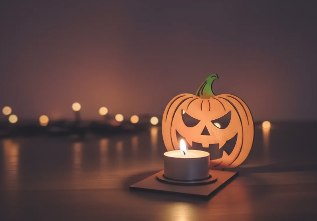 posavelas calabaza halloween especial pintado a mano