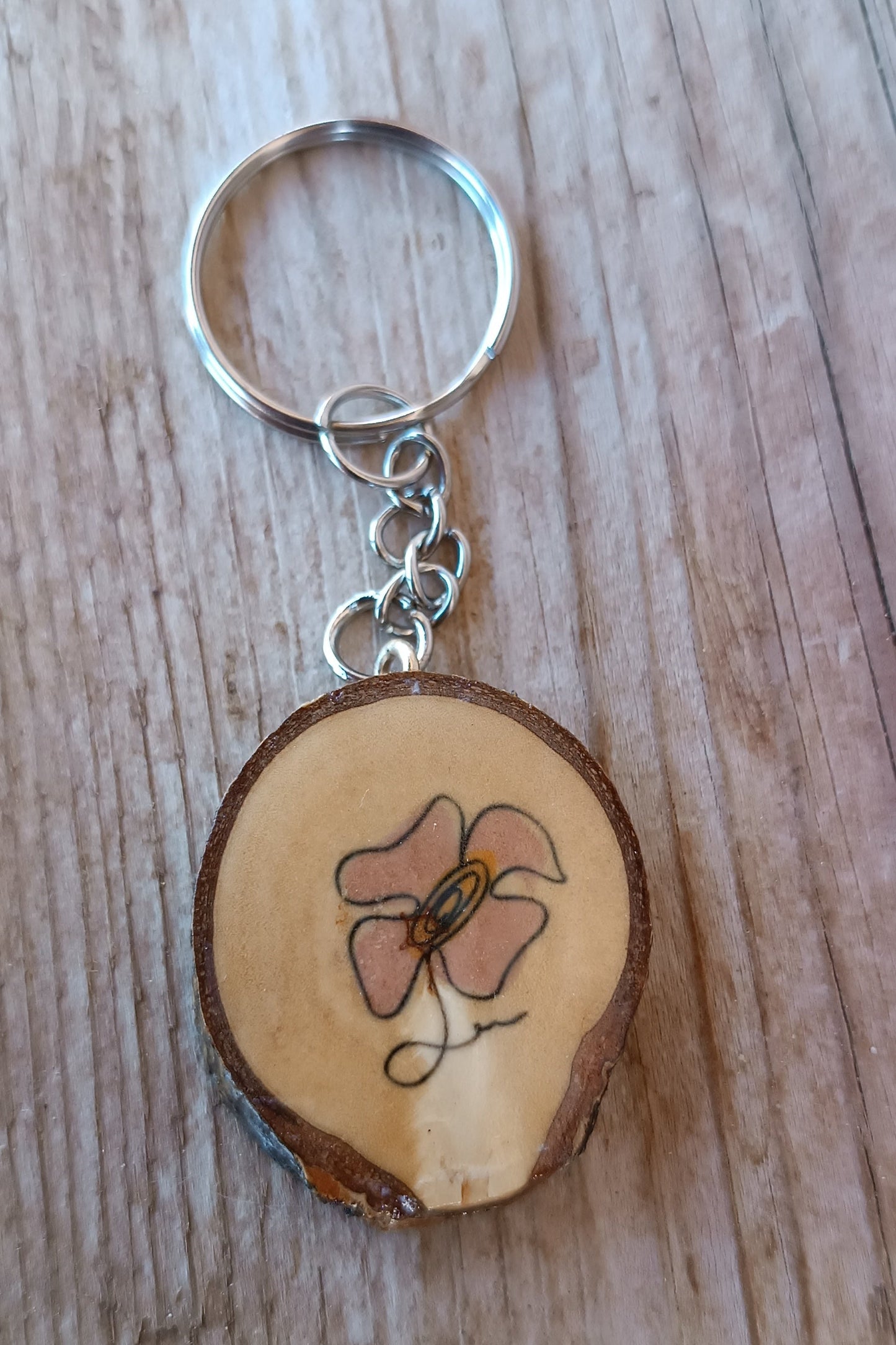 Llavero artesanal de madera de chopo – Pintado o sublimado a mano, con encanto natural