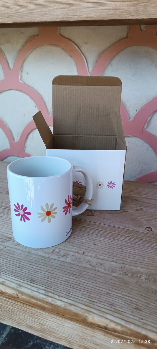 Taza Trama viva blanca brillante
