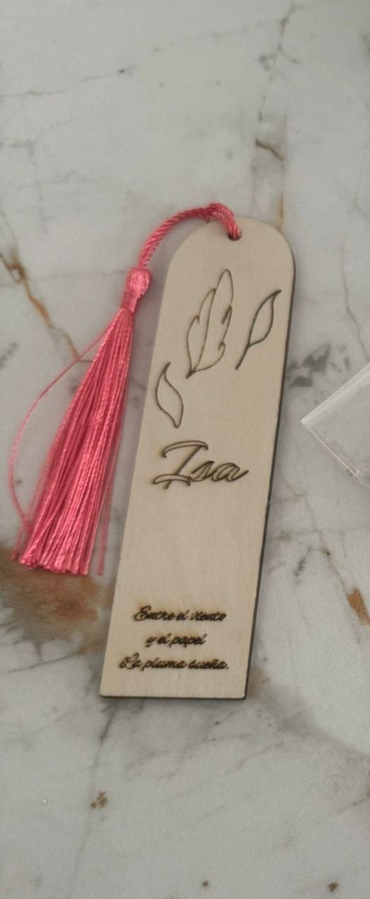 Marcapáginas de madera personalizable hecho a mano artesanal – SerViArte