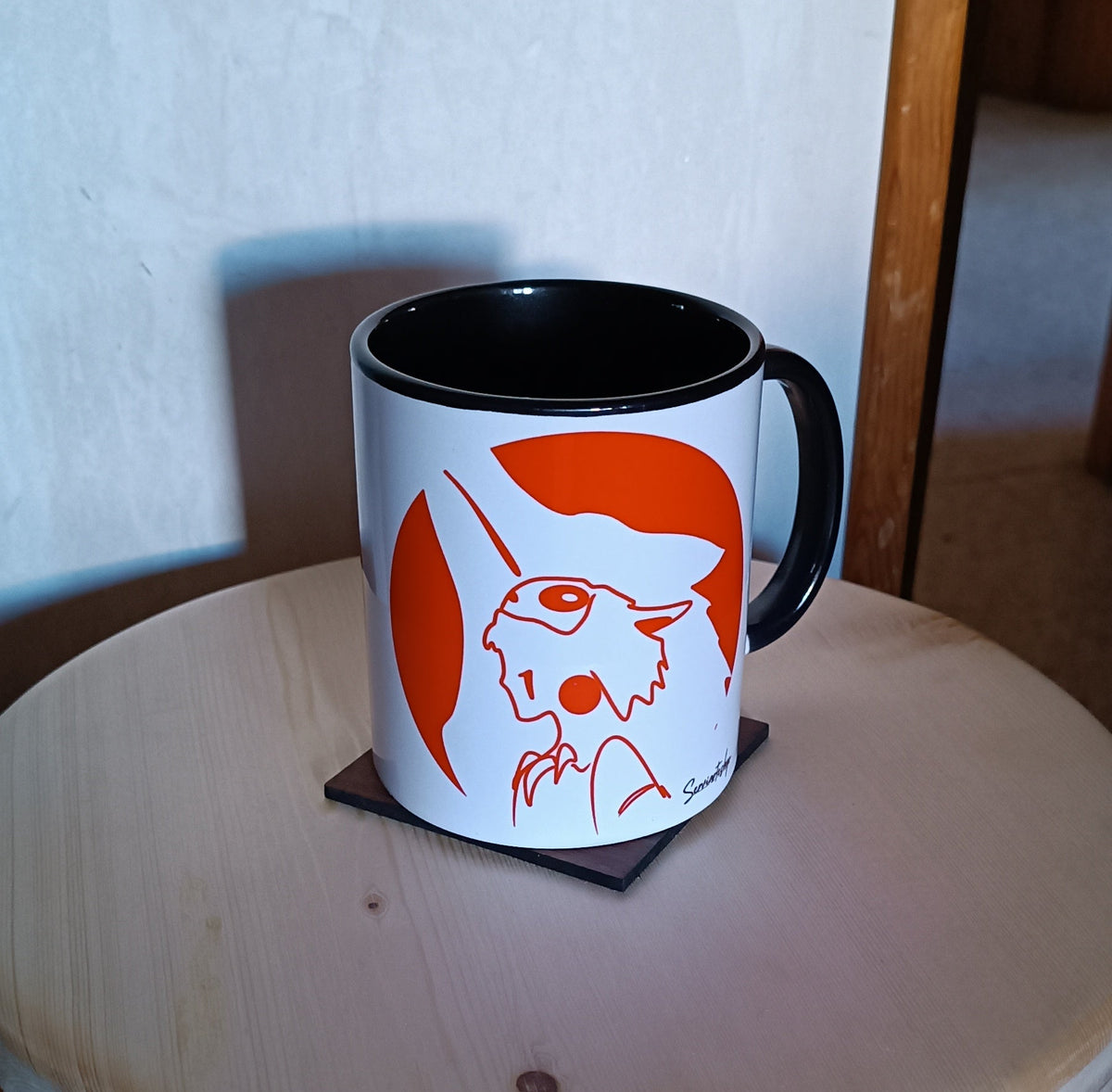 Taza cerámica Esencia del Bosque colección Ghibli, arte lineal hecho a mano – SerViArte