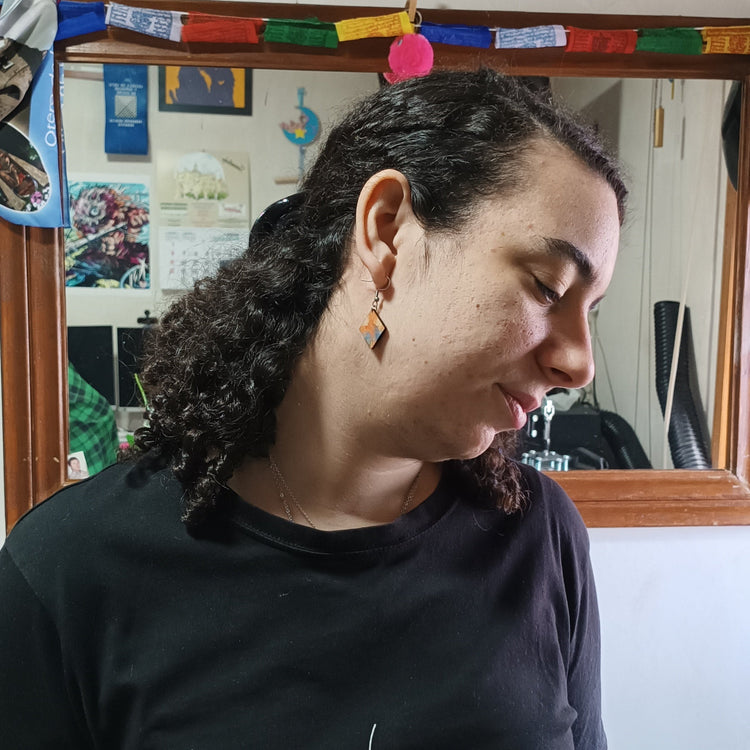 Hand-Painted Wooden Earrings · Lightweight and Expressive