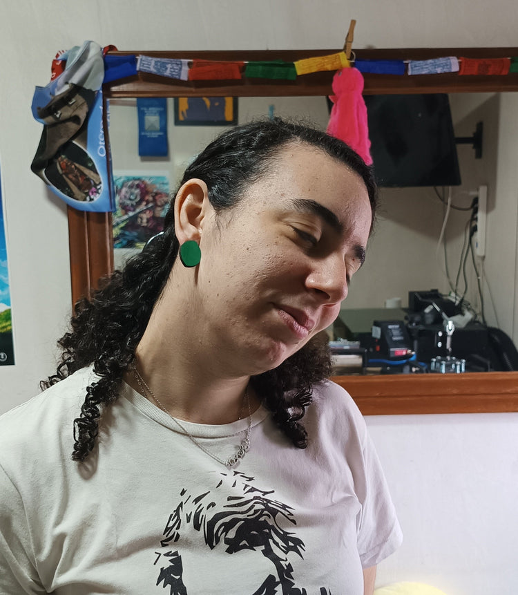 Hand-Painted Wooden Earrings · Lightweight and Expressive