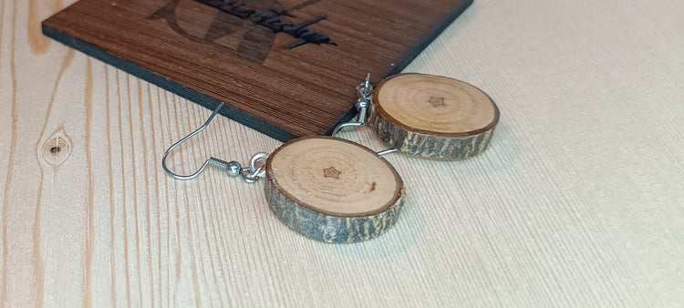Pendientes de madera natural hechos a mano sin pintura – SerViArte