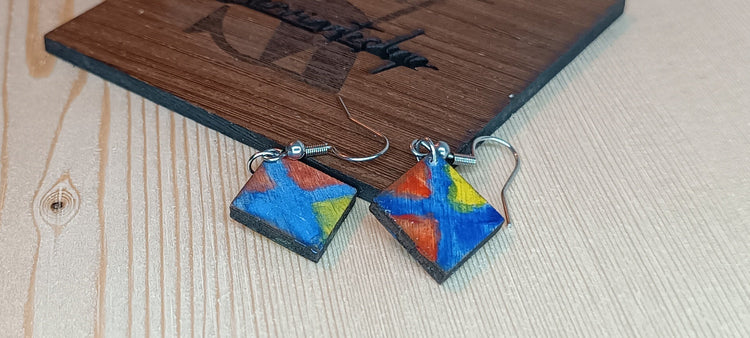 Hand-Painted Wooden Earrings · Lightweight and Expressive