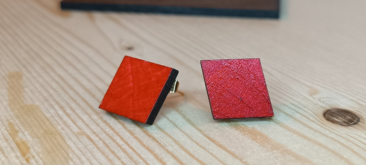 Hand-Painted Wooden Earrings · Lightweight and Expressive