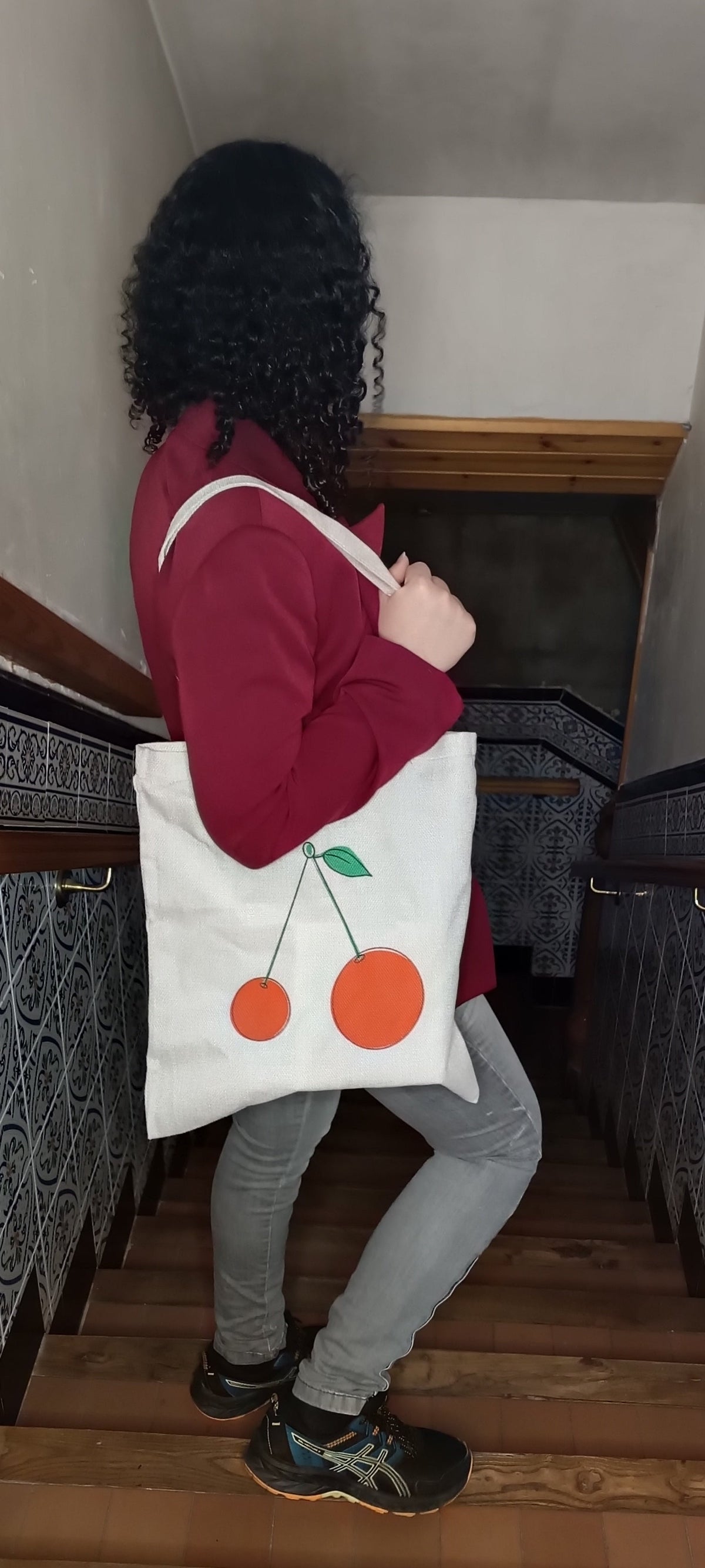 Bolsa de tela Botánica Cotidiana con diseño de brote, artesanía SerViArteShop