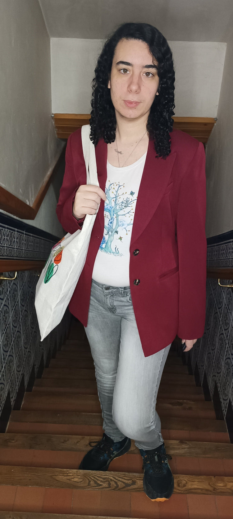 Bolsa de tela Botánica Cotidiana con hojas dibujadas a mano – SerViArte Segovia