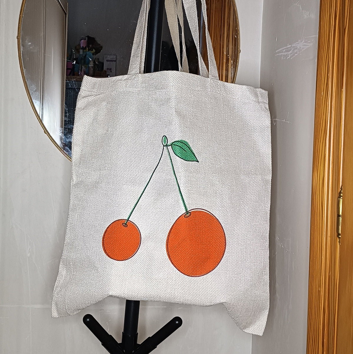 Bolsa Botánica Cotidiana con detalle de flor en línea continua – SerViArteShop
