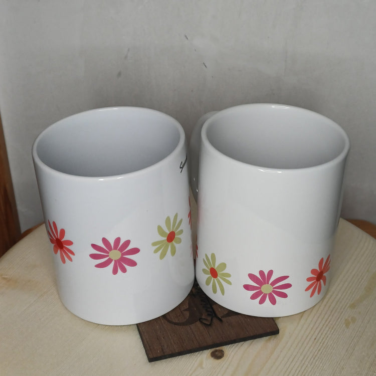 Pack edición limitada Trama Viva tazas con diseño floral en madera – SerViArteShop
