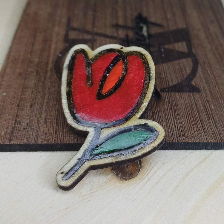 Broches florales pintados a mano colección Trama Viva artesanales – SerViArte