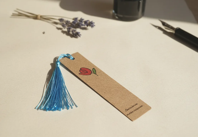 Marcapáginas Trama Viva en madera floral artesanal hecho a mano – SerViArte