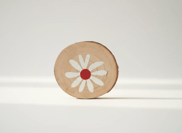 Pack posavasos Trama Viva vista cenital con diseño floral hecho a mano – SerViArte