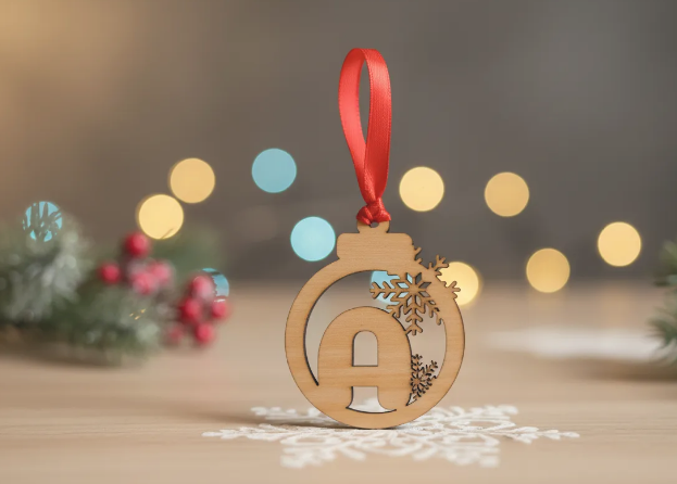 Christmas Ball Letter with engraved phrase