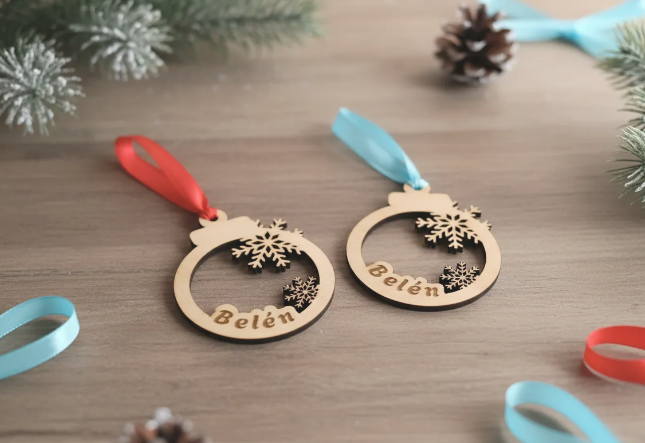 Bola Navidad Letra con frase grabada