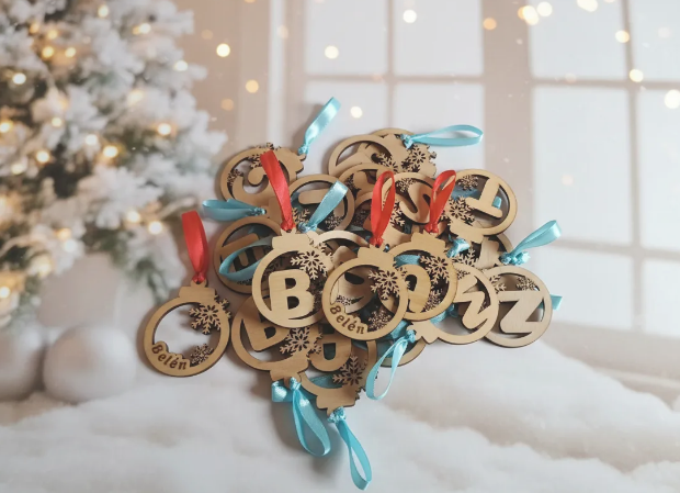 Christmas Ball Letter with engraved phrase