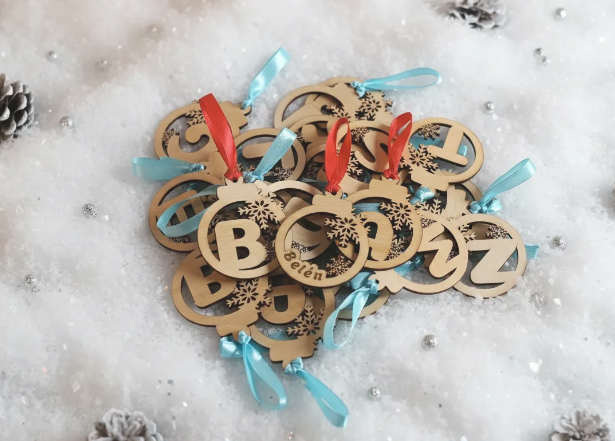 Christmas Ball Letter with engraved phrase