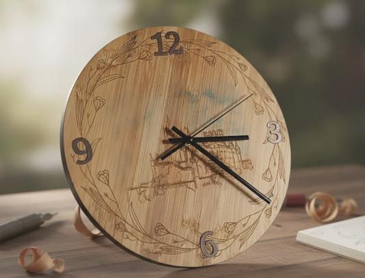 Relojes de pared de bambú de Segovia – Acueducto, Alcázar y Catedral, pintados a mano