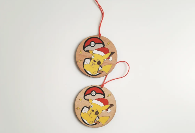 Adorno navideño Pokémon madera cortado a láser, regalo original frikis – SerViArteShop
