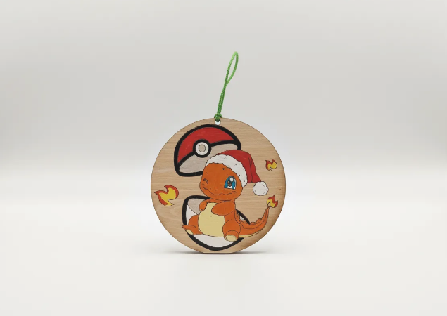 Bola de Navidad Pokémon en madera con Eevee grabado a láser – SerViArte