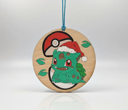 Adorno navideño Pokémon de madera con Charmander grabado a láser – SerViArteShop