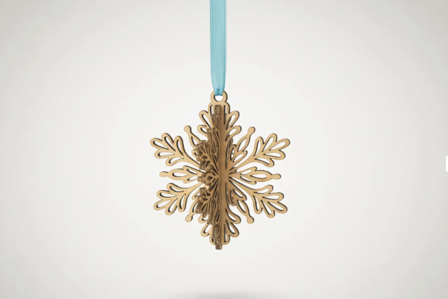 Copo de Nieve de Madera Artesanal – Detalle Navideño Hecho a Mano