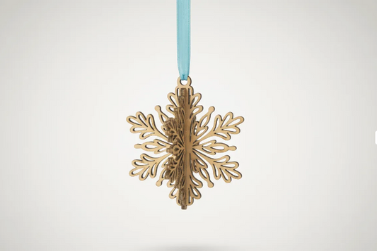 Copo de Nieve de Madera Artesanal – Detalle Navideño Hecho a Mano