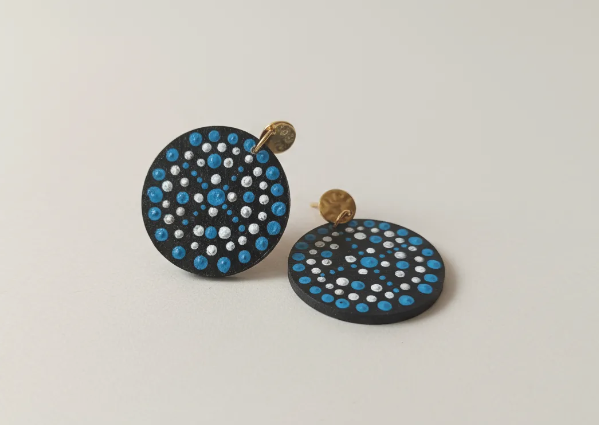 Handcrafted earrings made of hand-painted wood | Unique and lightweight designs