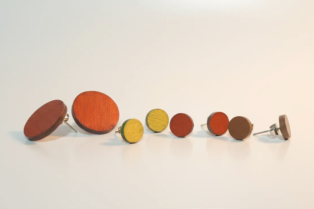 Handcrafted earrings made of hand-painted wood | Unique and lightweight designs