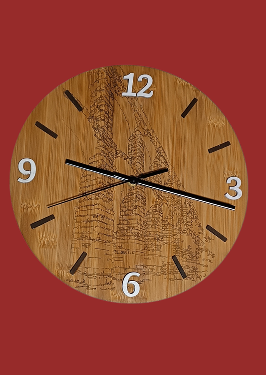 reloj acueducto de segovia, reloj artesanal, hecho con laser y pintado a mano.