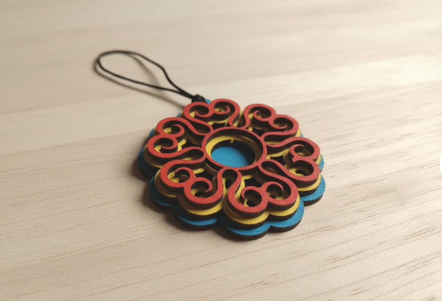 adorno navidad pintado a mano 3d  