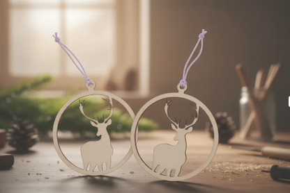 bola decorativa de un ciervo para navidad, decoracion del arbol de navidad para colgarlo