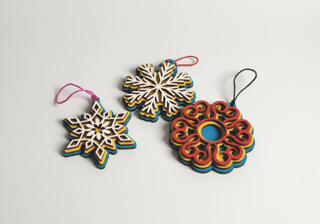 conjunto de adornos navidemos 3d
