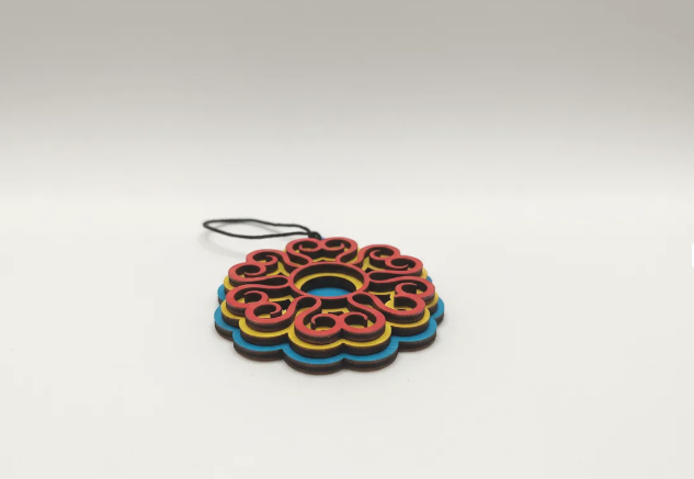 flor adorno navidad 3d pintado a mano