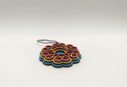 flor adorno navidad 3d pintado a mano