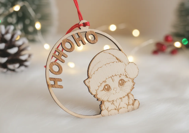 gato navideño bola navidad
