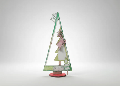 puzzle de varias piezas pegado y pintado ejemplo para niños que quieran ser creativos en navidad, adorno navideño para los mas pequeños, decoracion hogar, navidad, arbol, papa noel, ciervo, arboles, copos de nieve