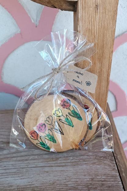 Posavasos artesanal de madera de chopo – Hecho a mano con alma y elegancia natural