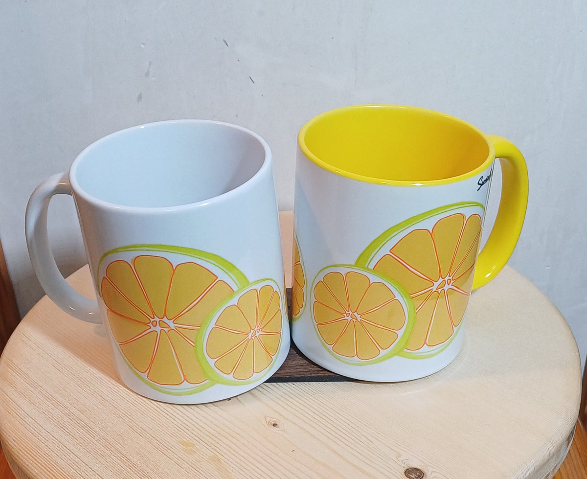 Taza Tutti Frutti artesanal de cerámica, colección frutal SerViArteShop