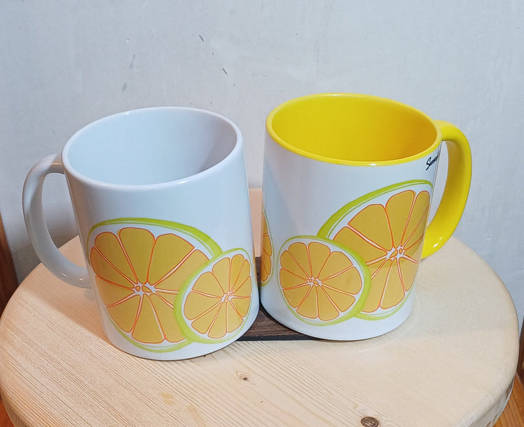 Taza Tutti Frutti artesanal de cerámica, colección frutal SerViArteShop