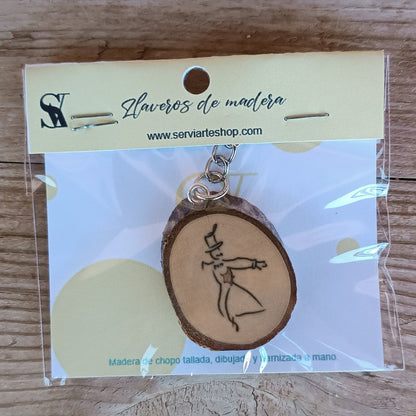 Llavero artesanal de madera de chopo – Pintado o sublimado a mano, con encanto natural
