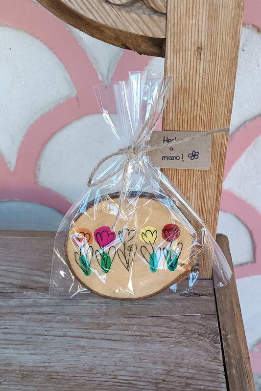 Posavasos artesanal de madera de chopo – Hecho a mano con alma y elegancia natural