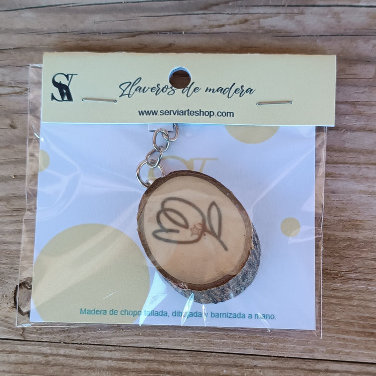 Colección de llaveros de madera artesanales con diferentes diseños – SerViArteShop