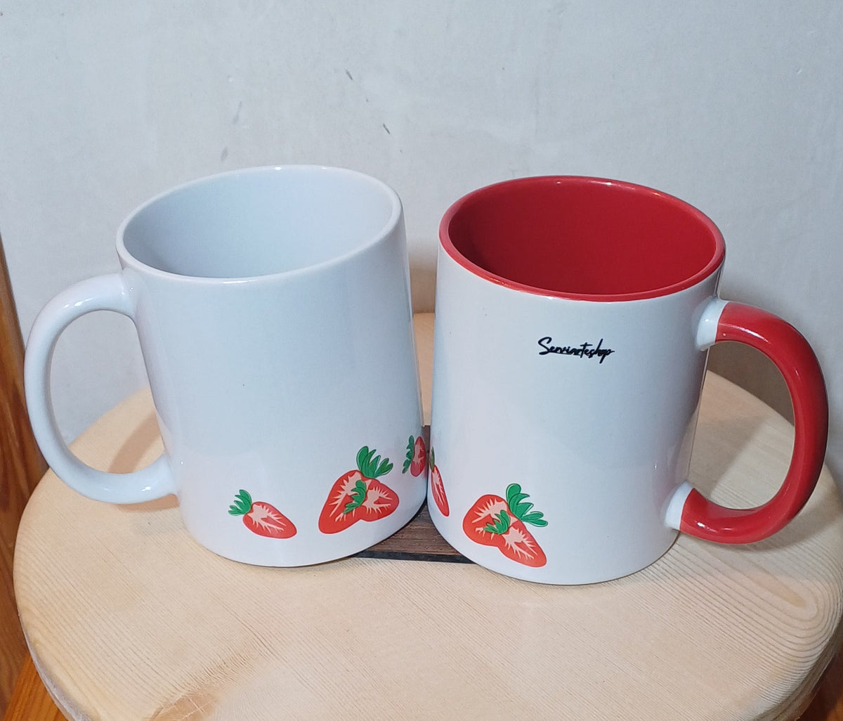 Taza cerámica artesanal Tutti Frutti con limón y fresa SerViArte Segovia