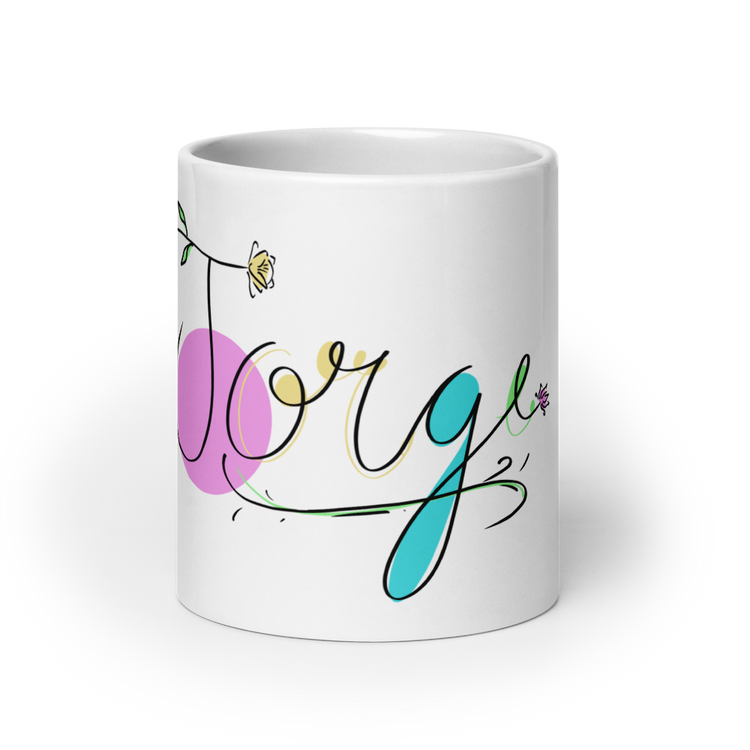 Taza personalizada blanca 20oz con ilustración original artesanal – SerViArteShop